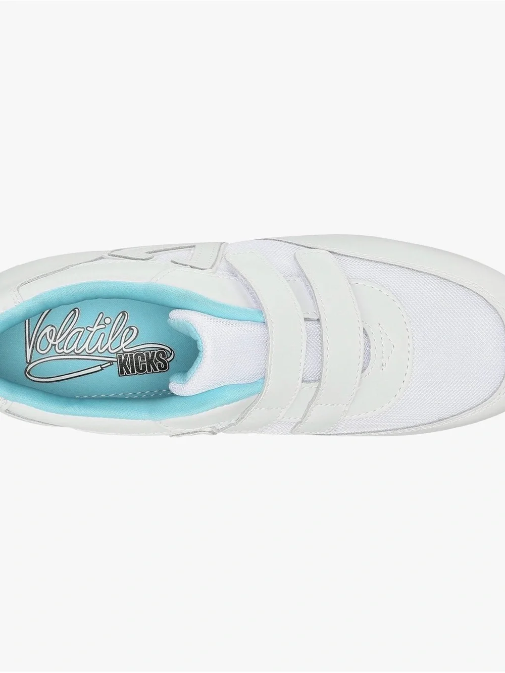 Y2K Volatile White Platform Sneaker with Pink and Teal Stripes